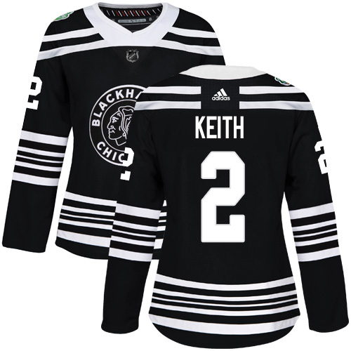 Adidas Blackhawks #2 Duncan Keith Black Authentic 2019 Winter Classic Women's Stitched NHL Jersey