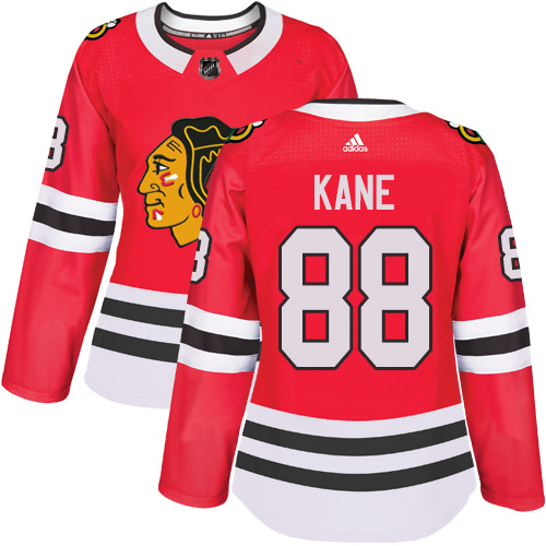 Adidas Blackhawks #88 Patrick Kane Red Home Authentic Women's Stitched NHL Jersey