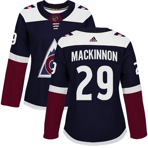 Adidas Avalanche #29 Nathan MacKinnon Navy Alternate Authentic Women's Stitched NHL Jersey