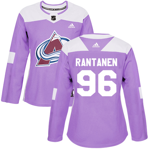Adidas Avalanche #96 Mikko Rantanen Purple Authentic Fights Cancer Women's Stitched NHL Jersey