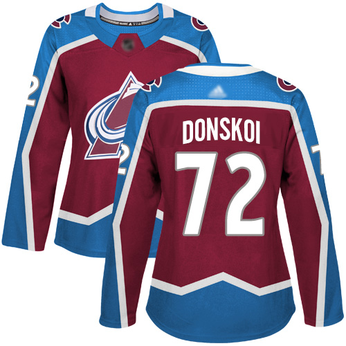 Adidas Avalanche #72 Joonas Donskoi Burgundy Home Authentic Women's Stitched NHL Jersey