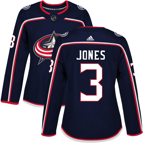 Adidas Blue Jackets #3 Seth Jones Navy Blue Home Authentic Women's Stitched NHL Jersey