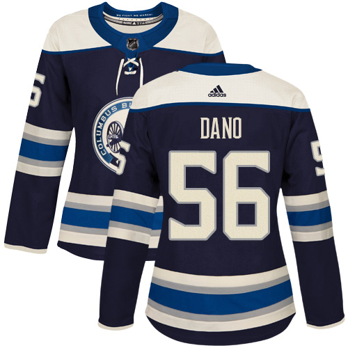 Adidas Blue Jackets #56 Marko Dano Navy Alternate Authentic Women's Stitched NHL Jersey