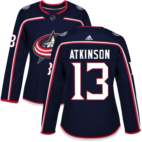 Adidas Blue Jackets #13 Cam Atkinson Navy Blue Home Authentic Women's Stitched NHL Jersey