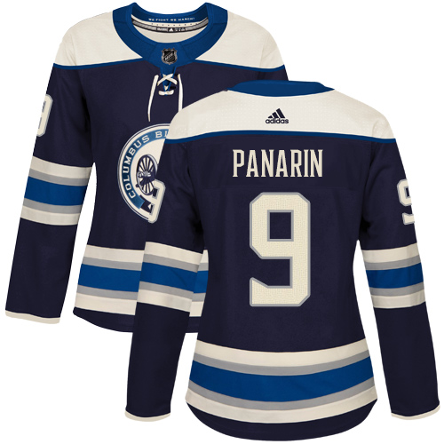 Adidas Blue Jackets #9 Artemi Panarin Navy Alternate Authentic Women's Stitched NHL Jersey