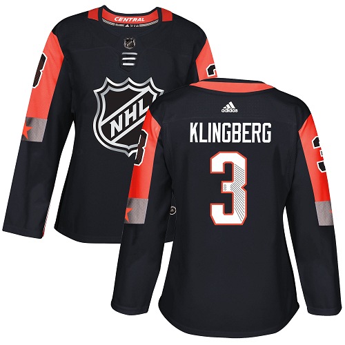 Adidas Stars #3 John Klingberg Black 2018 All-Star Central Division Authentic Women's Stitched NHL Jersey