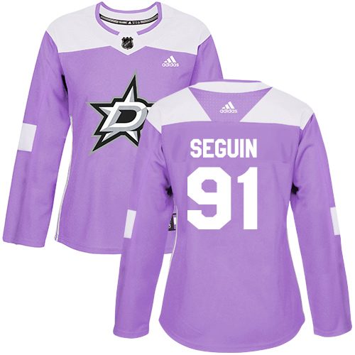 Adidas Stars #91 Tyler Seguin Purple Authentic Fights Cancer Women's Stitched NHL Jersey