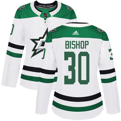 Adidas Stars #30 Ben Bishop White Road Authentic Women's Stitched NHL Jersey