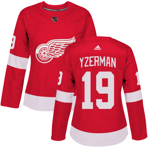 Adidas Red Wings #19 Steve Yzerman Red Home Authentic Women's Stitched NHL Jersey
