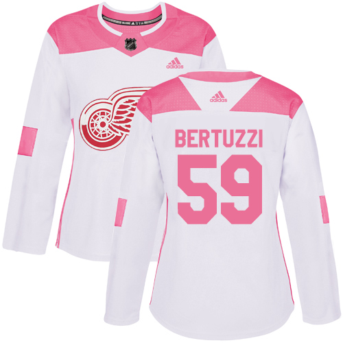 Adidas Red Wings #59 Tyler Bertuzzi White/Pink Authentic Fashion Women's Stitched NHL Jersey
