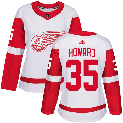 Adidas Red Wings #35 Jimmy Howard White Road Authentic Women's Stitched NHL Jersey