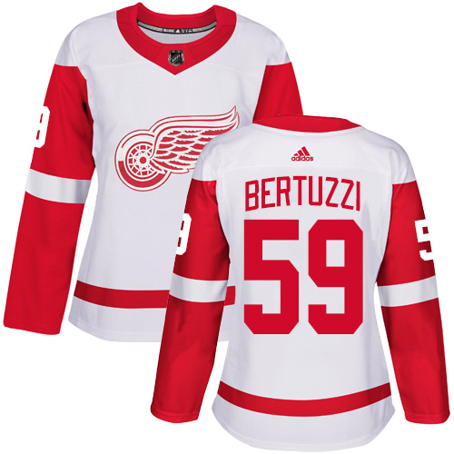 Adidas Red Wings #59 Tyler Bertuzzi White Road Authentic Women's Stitched NHL Jersey
