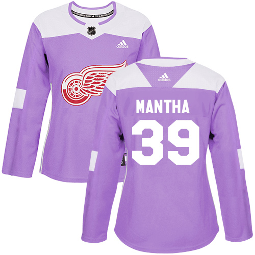 Adidas Red Wings #39 Anthony Mantha Purple Authentic Fights Cancer Women's Stitched NHL Jersey