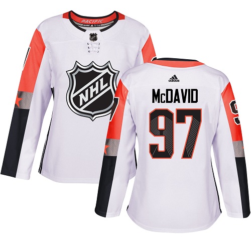 Adidas Oilers #97 Connor McDavid White 2018 All-Star Pacific Division Authentic Women's Stitched NHL Jersey
