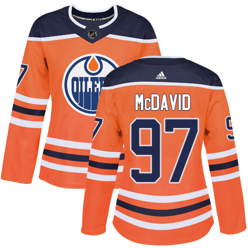Adidas Oilers #97 Connor McDavid Orange Home Authentic Women's Stitched NHL Jersey