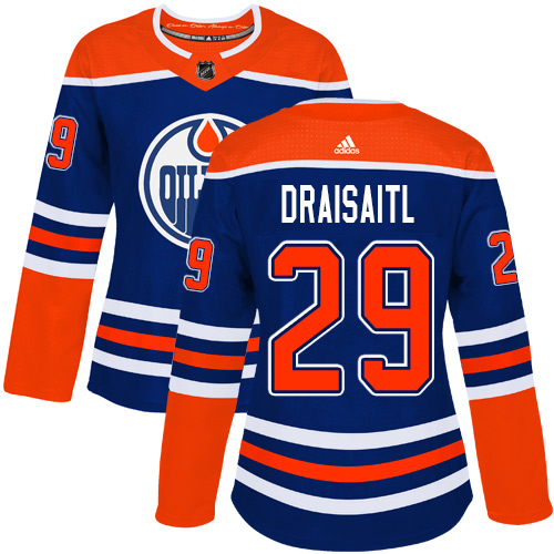 Adidas Oilers #29 Leon Draisaitl Royal Alternate Authentic Women's Stitched NHL Jersey