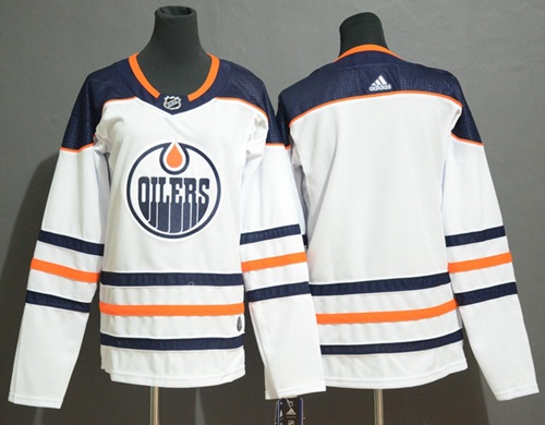 Adidas Oilers Blank White Road Authentic Women's Stitched NHL Jersey