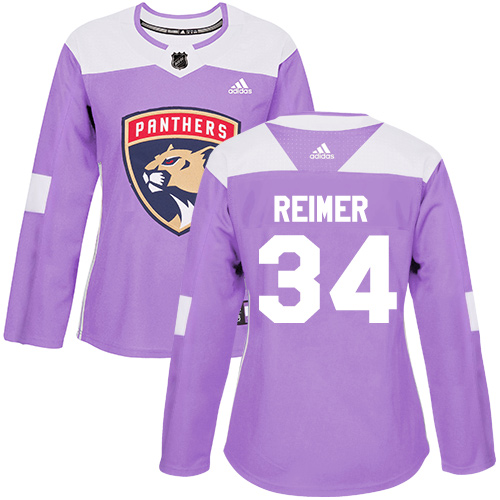 Adidas Panthers #34 James Reimer Purple Authentic Fights Cancer Women's Stitched NHL Jersey