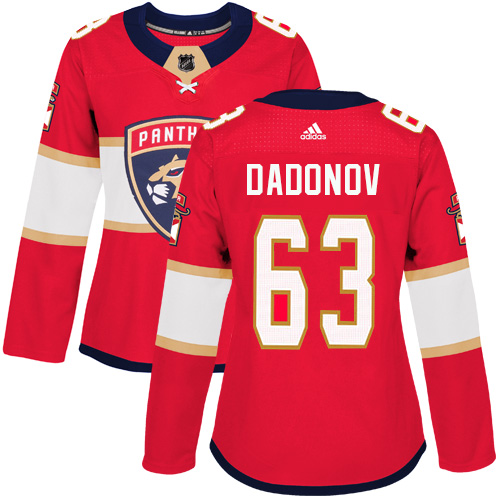Adidas Panthers #63 Evgenii Dadonov Red Home Authentic Women's Stitched NHL Jersey
