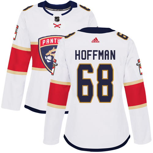 Adidas Panthers #68 Mike Hoffman White Road Authentic Women's Stitched NHL Jersey