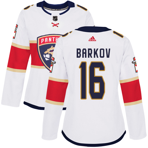 Adidas Panthers #16 Aleksander Barkov White Road Authentic Women's Stitched NHL Jersey