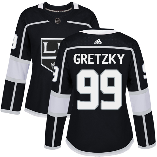 Adidas Kings #99 Wayne Gretzky Black Home Authentic Women's Stitched NHL Jersey