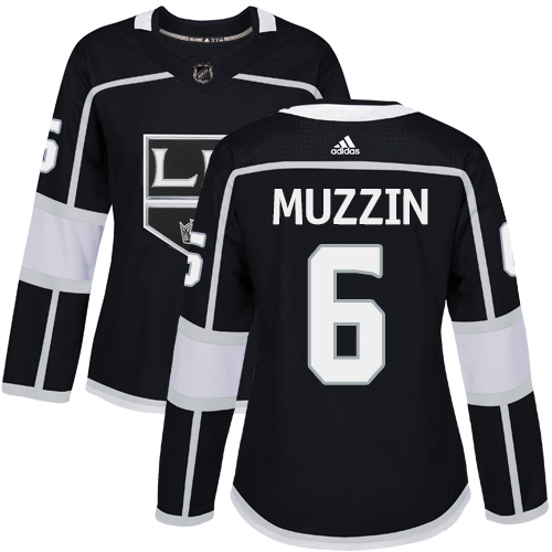 Adidas Kings #6 Jake Muzzin Black Home Authentic Women's Stitched NHL Jersey