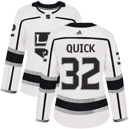 Adidas Kings #32 Jonathan Quick White Road Authentic Women's Stitched NHL Jersey