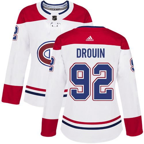 Adidas Canadiens #92 Jonathan Drouin White Road Authentic Women's Stitched NHL Jersey