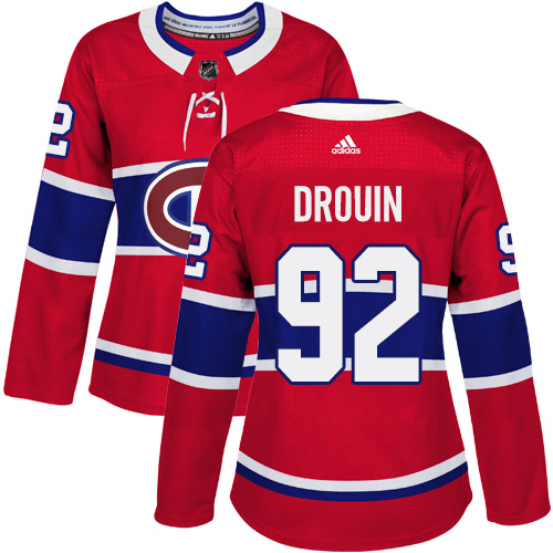 Adidas Canadiens #92 Jonathan Drouin Red Home Authentic Women's Stitched NHL Jersey