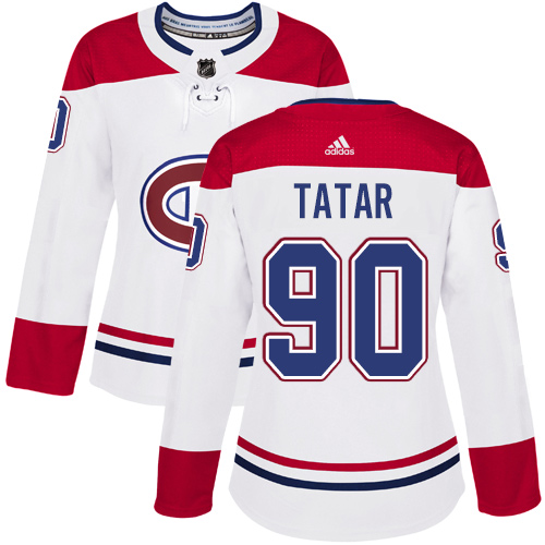 Adidas Canadiens #90 Tomas Tatar White Road Authentic Women's Stitched NHL Jersey