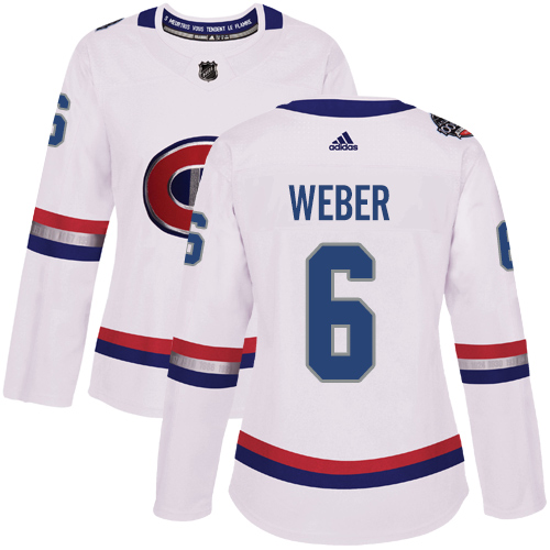 Adidas Canadiens #6 Shea Weber White Authentic 2017 100 Classic Women's Stitched NHL Jersey