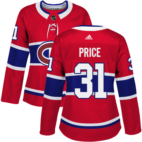 Adidas Canadiens #31 Carey Price Red Home Authentic Women's Stitched NHL Jersey