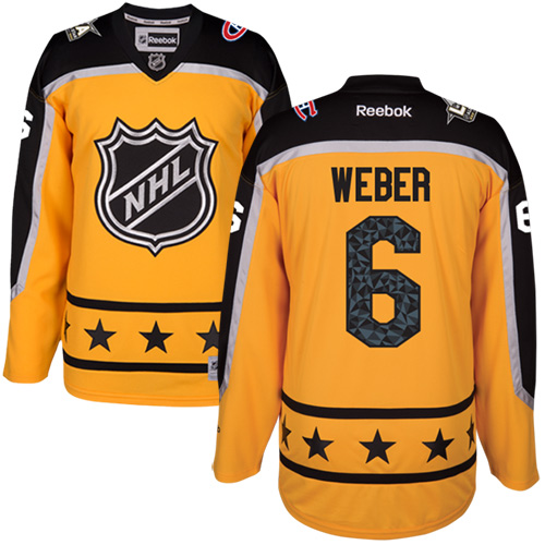 Canadiens #6 Shea Weber Yellow 2017 All-Star Atlantic Division Women's Stitched NHL Jersey