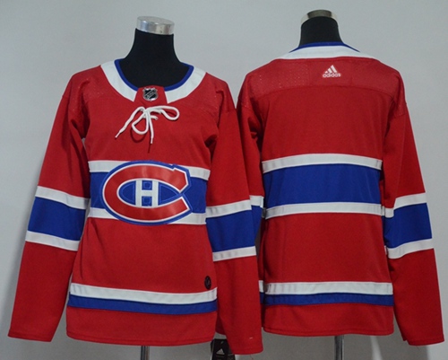 Adidas Canadiens Blank Red Home Authentic Women's Stitched NHL Jersey