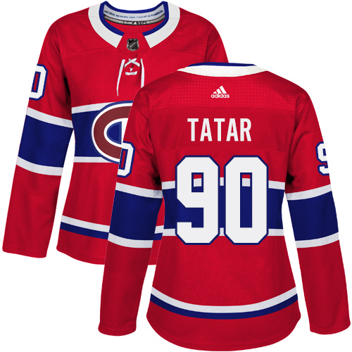 Adidas Canadiens #90 Tomas Tatar Red Home Authentic Women's Stitched NHL Jersey
