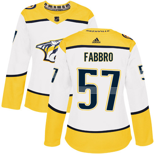 Adidas Predators #57 Dante Fabbro White Road Authentic Women's Stitched NHL Jersey