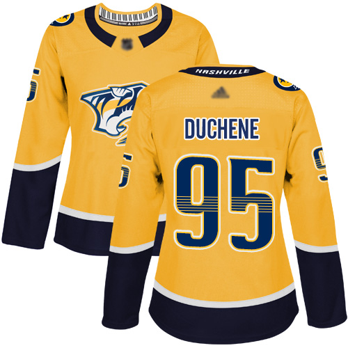 Adidas Predators #95 Matt Duchene Yellow Home Authentic Women's Stitched NHL Jersey
