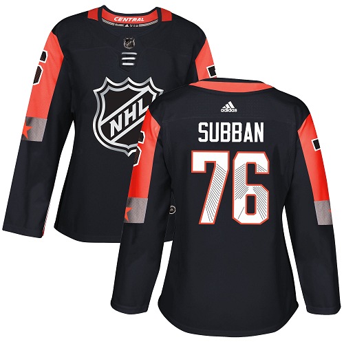 Adidas Predators #76 P.K Subban Black 2018 All-Star Central Division Authentic Women's Stitched NHL Jersey