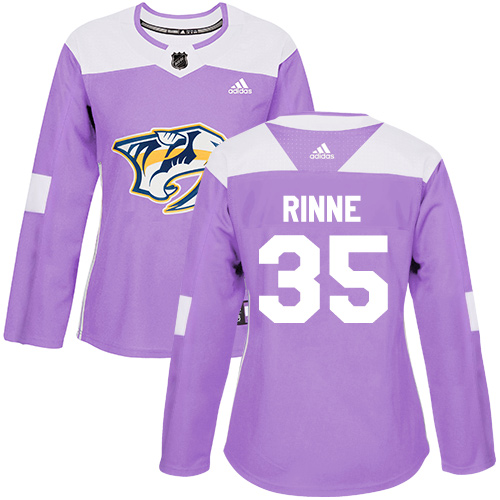 Adidas Predators #35 Pekka Rinne Purple Authentic Fights Cancer Women's Stitched NHL Jersey