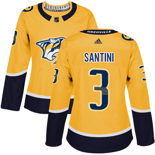 Adidas Predators #3 Steven Santini Yellow Home Authentic Women's Stitched NHL Jersey
