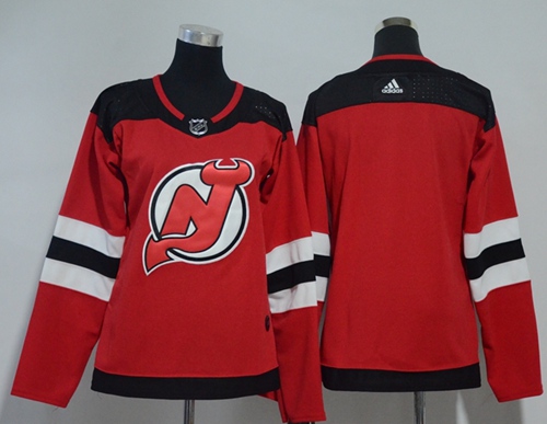 Adidas Devils Blank Red Home Authentic Women's Stitched NHL Jersey