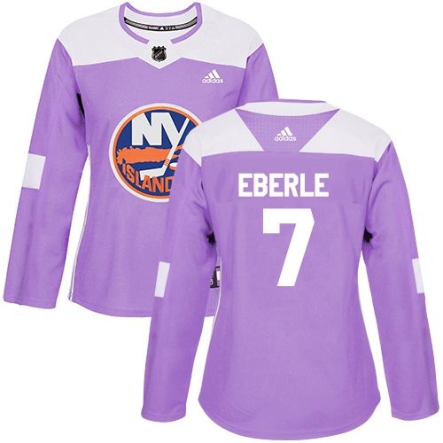 Adidas Islanders #7 Jordan Eberle Purple Authentic Fights Cancer Women's Stitched NHL Jersey