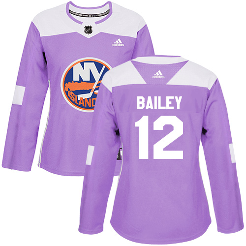 Adidas Islanders #12 Josh Bailey Purple Authentic Fights Cancer Women's Stitched NHL Jersey