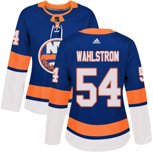 Adidas Islanders #54 Oliver Wahlstrom Royal Blue Home Authentic Women's Stitched NHL Jersey