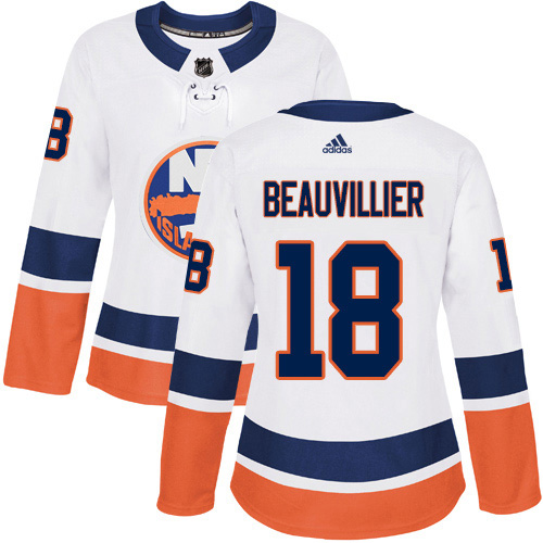 Adidas Islanders #18 Anthony Beauvillier White Road Authentic Women's Stitched NHL Jersey