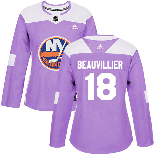 Adidas Islanders #18 Anthony Beauvillier Purple Authentic Fights Cancer Women's Stitched NHL Jersey