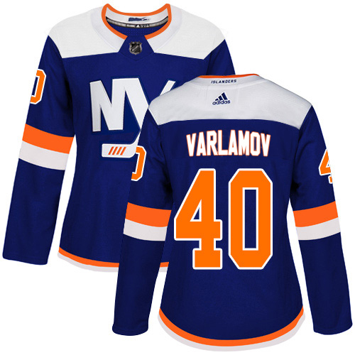 Adidas Islanders #40 Semyon Varlamov Blue Alternate Authentic Women's Stitched NHL Jersey
