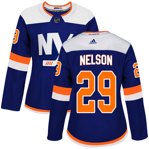 Adidas Islanders #29 Brock Nelson Blue Alternate Authentic Women's Stitched NHL Jersey