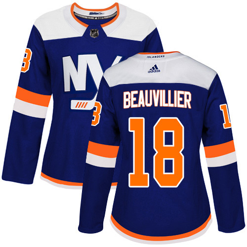 Adidas Islanders #18 Anthony Beauvillier Blue Alternate Authentic Women's Stitched NHL Jersey